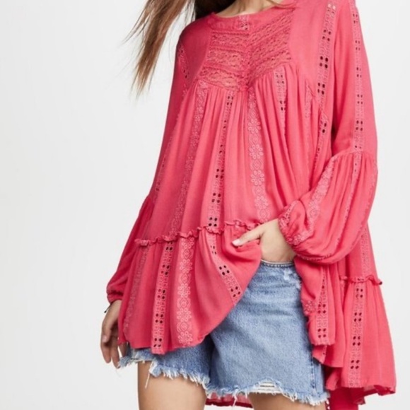 Free People Sweetest Dream boho lace tunic - Picture 1 of 13